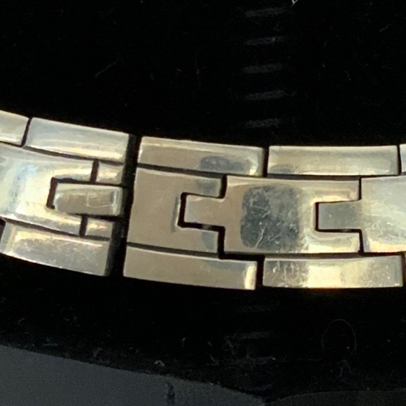 Modern Style 16” Sterling Silver Link Collar Necklace 137 Grams - Picture 4 of 8